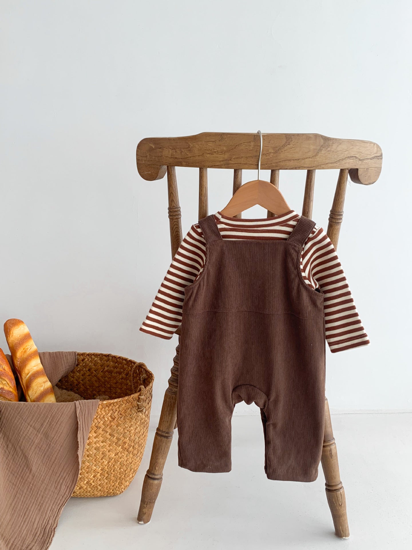 Beary Cute Corduroy Combo Overalls In Sets