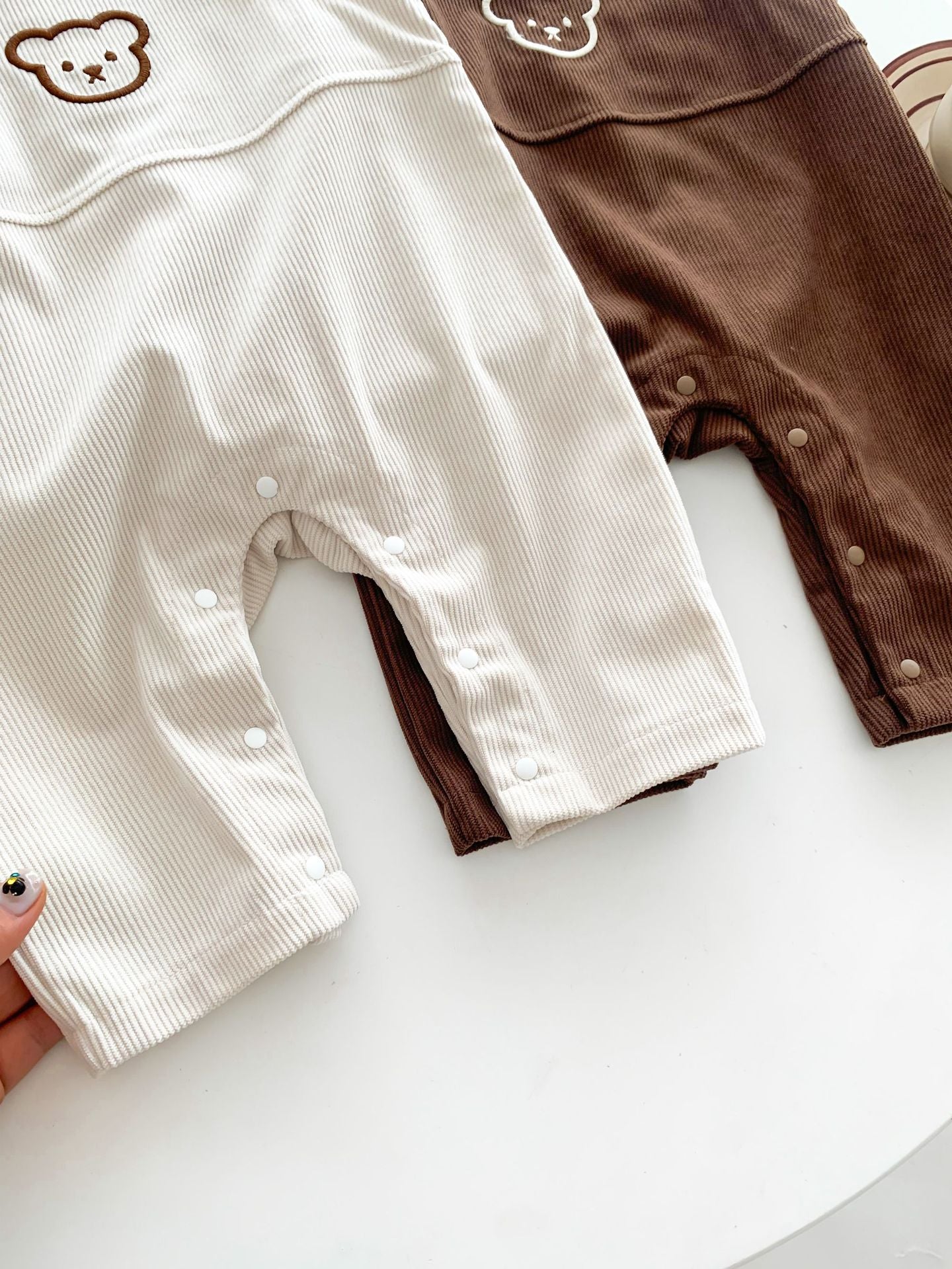 Beary Cute Corduroy Combo Overalls In Sets